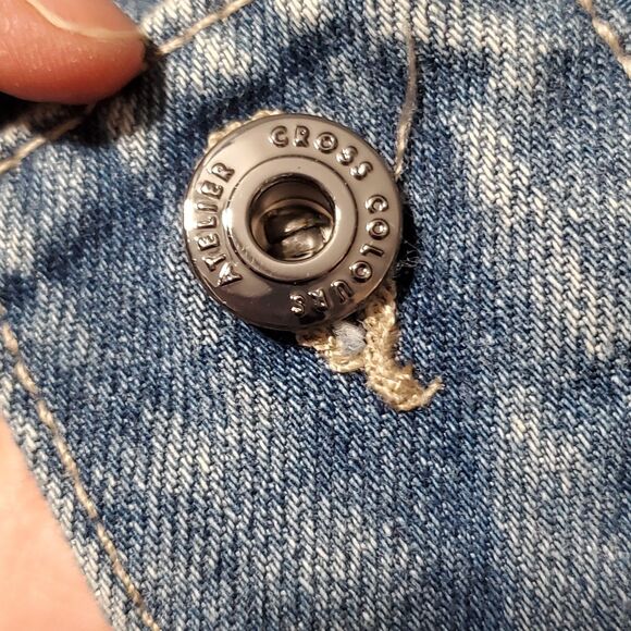 CXC Atelier Jean Jacket Mens L Blue Chore Barn Grunge Overall Style Y2K Retro - Picture 7 of 12